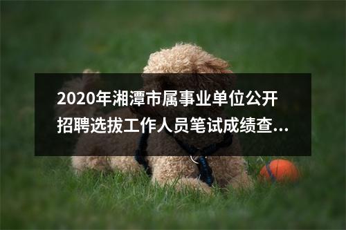 2020年湘潭市属事业单位公开招聘选拔工作人员笔试成绩查询公告