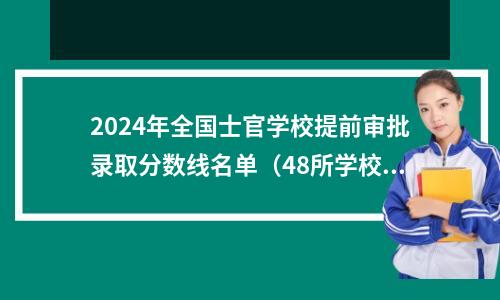 2024年全国士官学校提前审批录取分数线名单(48所学校汇总)