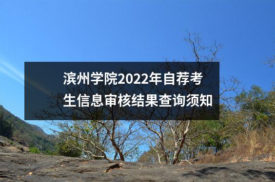 滨州学院2022年自荐考生信息审核结果查询须知
