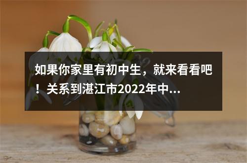 如果你家里有初中生,就来看看吧!关系到湛江市2022年中考招生!