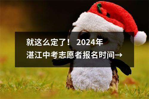 就这么定了! 2024年湛江中考志愿者报名时间→