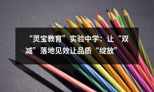 “灵宝教育”实验中学:让“双减”落地见效让品质“绽放”