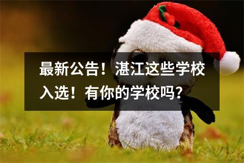 最新公告!湛江这些学校入选!有你的学校吗?