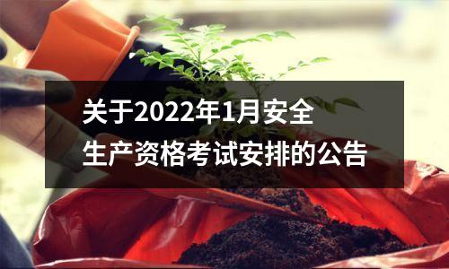 关于2022年1月安全生产资格考试安排的公告