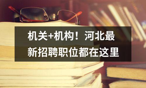 机关+机构!河北最新招聘职位都在这里