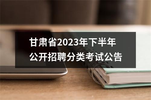 甘肃省2023年下半年公开招聘分类考试公告