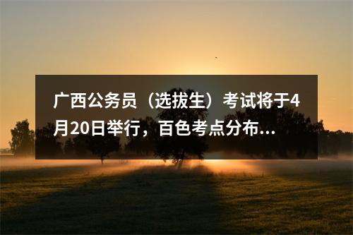 广西公务员(选拔生)考试将于4月20日举行,百色考点分布图来了!