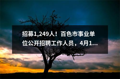 招募1,249人!百色市事业单位公开招聘工作人员,4月11日开始报名!