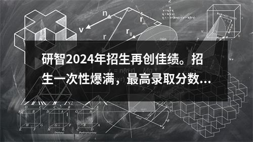 研智2024年招生再创佳绩。招生一次性爆满,最高录取分数线513分!