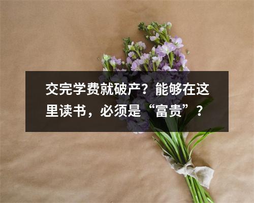 交完学费就破产?能够在这里读书,必须是“富贵”?