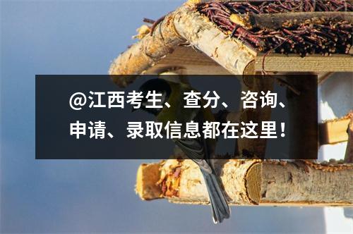 @江西考生、查分、咨询、申请、录取信息都在这里!