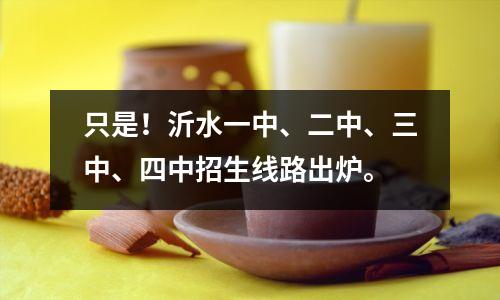 只是!沂水一中、二中、三中、四中招生线路出炉。