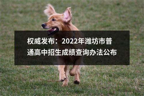 权威发布:2022年潍坊市普通高中招生成绩查询办法公布