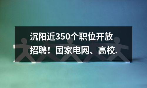沉阳近350个职位开放招聘！国家电网、高校.