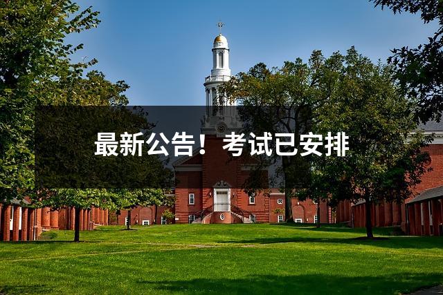 最新公告!考试已安排