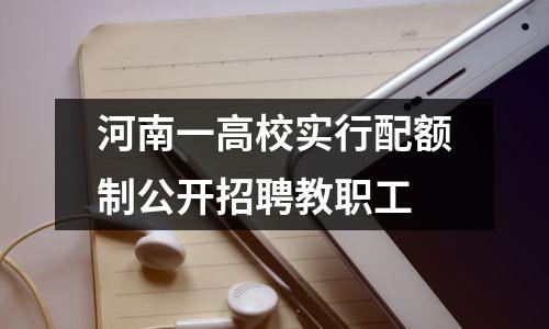 河南一高校实行配额制公开招聘教职工