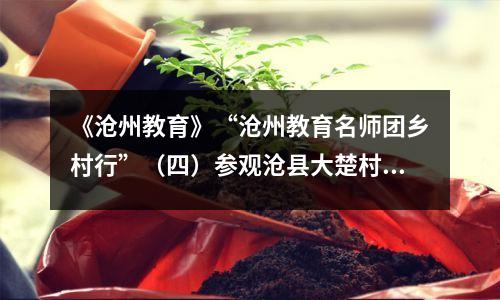 《沧州教育》“沧州教育名师团乡村行”(四)参观沧县大楚村中学