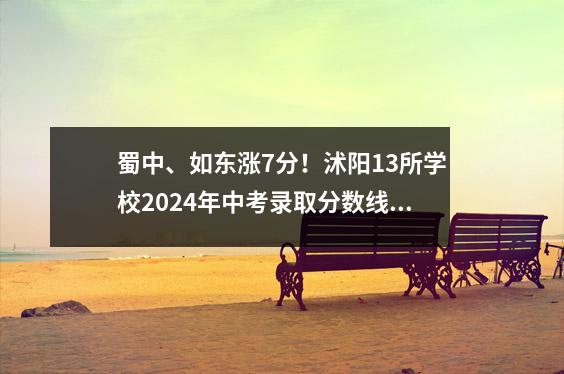 蜀中、如东涨7分!沭阳13所学校2024年中考录取分数线公布