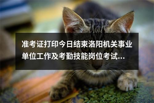 准考证打印今日结束洛阳机关事业单位工作及考勤技能岗位考试9日开始