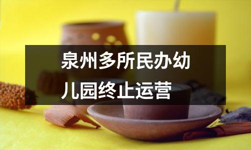 泉州多所民办幼儿园终止运营