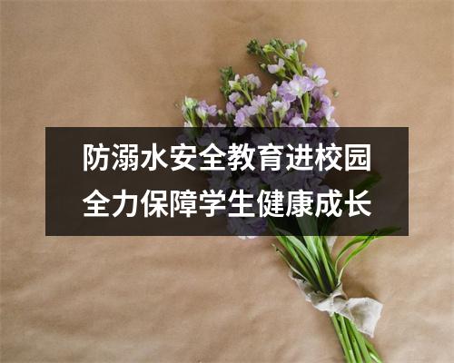 防溺水安全教育进校园全力保障学生健康成长
