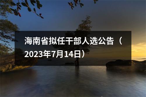 海南省拟任干部人选公告（2023年7月14日）