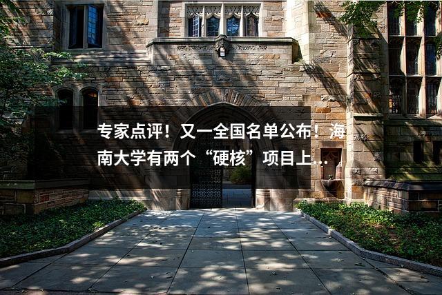 专家点评！又一全国名单公布！海南大学有两个“硬核”项目上榜