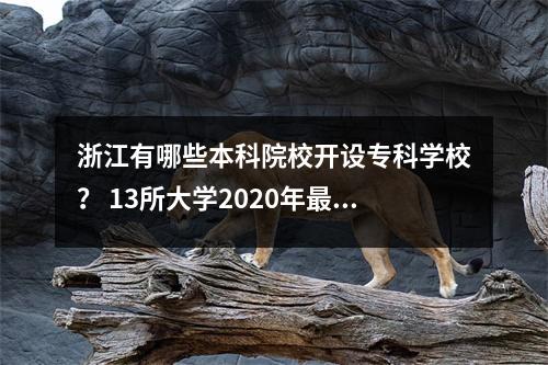 浙江有哪些本科院校开设专科学校? 13所大学2020年最低分数为279