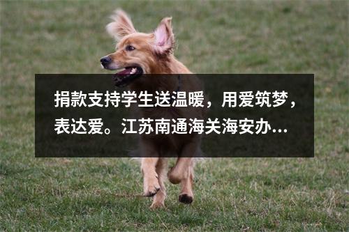 捐款支持学生送温暖,用爱筑梦,表达爱。江苏南通海关海安办事处在南磨中学举办捐赠助学活动