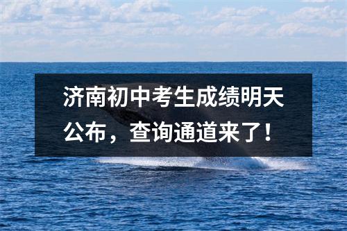 济南初中考生成绩明天公布,查询通道来了!