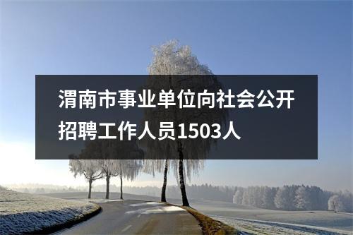 渭南市事业单位向社会公开招聘工作人员1503人