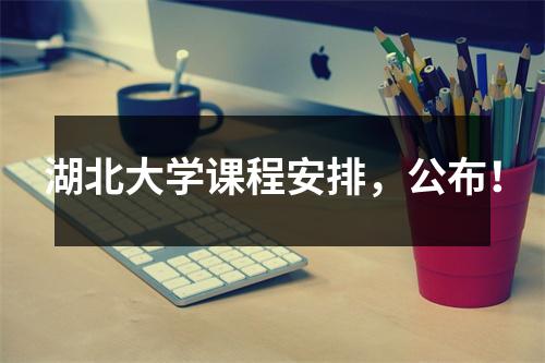 湖北大学课程安排,公布!