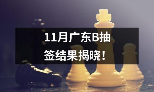 11月广东B抽签结果揭晓!