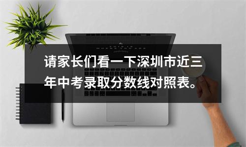 请家长们看一下深圳市近三年中考录取分数线对照表。