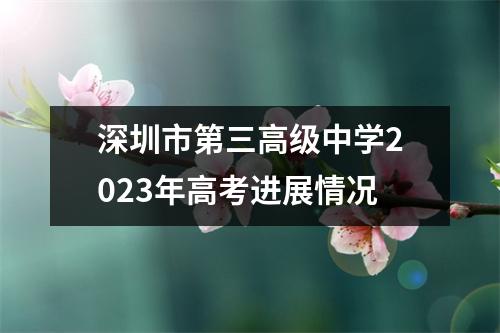 深圳市第三高级中学2023年高考进展情况