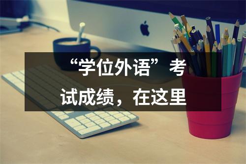 “学位外语”考试成绩,在这里
