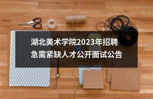 湖北美术学院2023年招聘急需紧缺人才公开面试公告