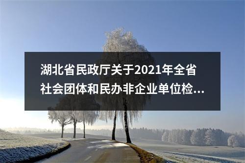 湖北省民政厅关于2021年全省社会团体和民办非企业单位检查情况的公告