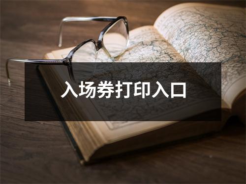 入场券打印入口