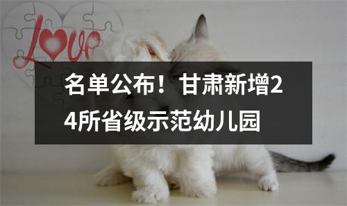 名单公布!甘肃新增24所省级示范幼儿园