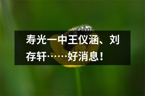 寿光一中王仪涵、刘存轩……好消息!