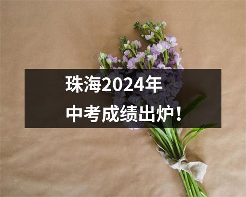 珠海2024年中考成绩出炉!
