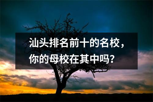 汕头排名前十的名校,你的母校在其中吗?
