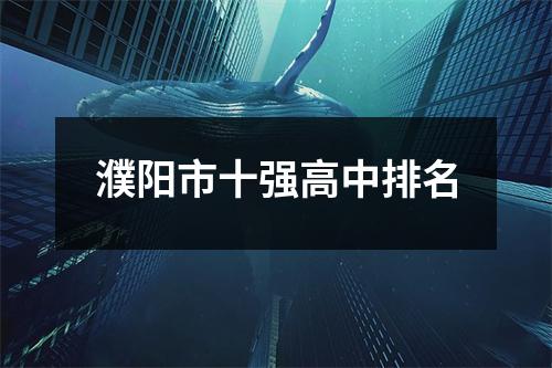 濮阳市十强高中排名
