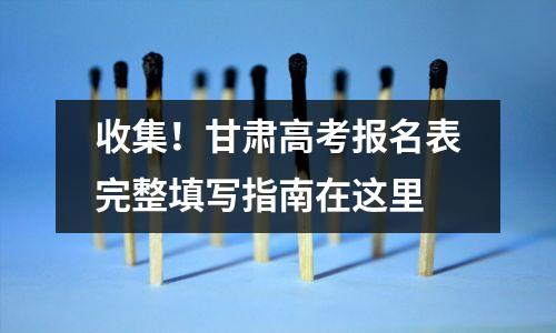 收集!甘肃高考报名表完整填写指南在这里