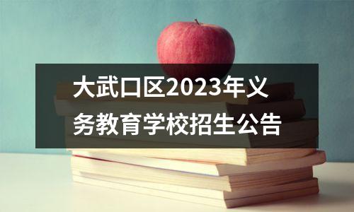 大武口区2023年义务教育学校招生公告