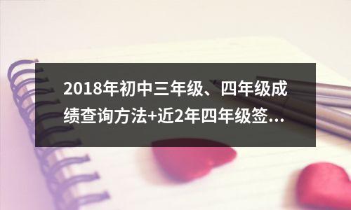 2018年初中三年级、四年级成绩查询方法+近2年四年级签到线参考!附上所有科目试卷的答案