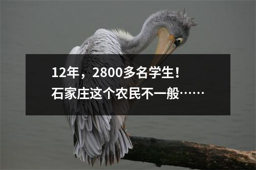 12年,2800多名学生!石家庄这个农民不一般……