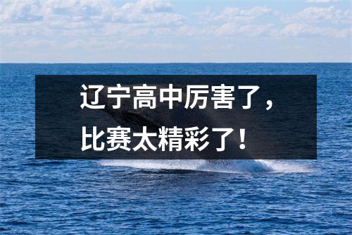 辽宁高中厉害了,比赛太精彩了!
