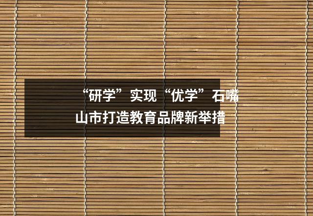 “研学”实现“优学”石嘴山市打造教育品牌新举措